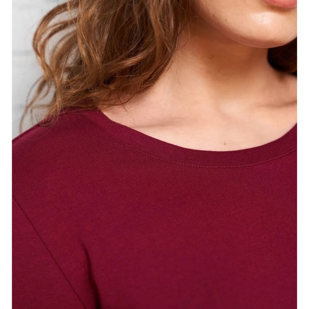 Universal Standard Long Sleeve Tee Rex in Merlot - Picture 2 of 4